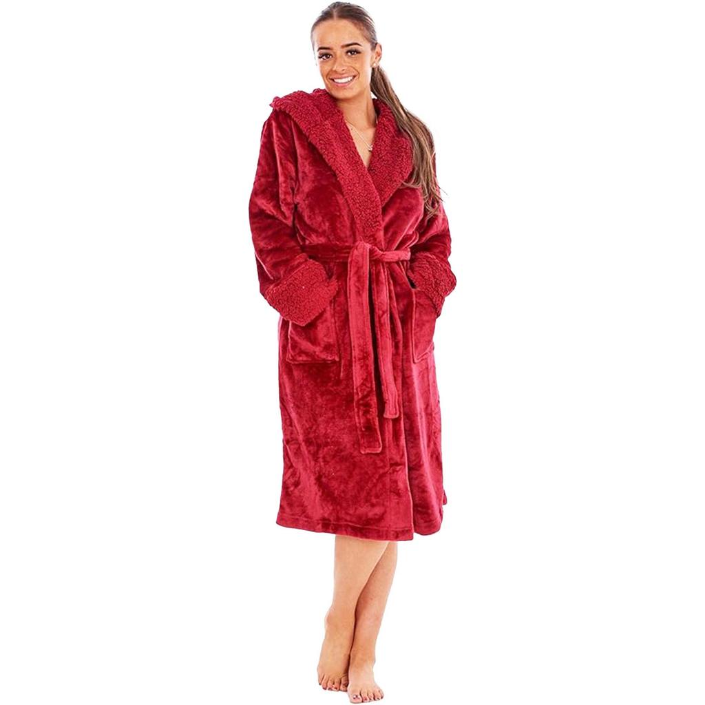 Keanu Womens/Ladies Shimmer Sherpa Fleece Dressing Gown