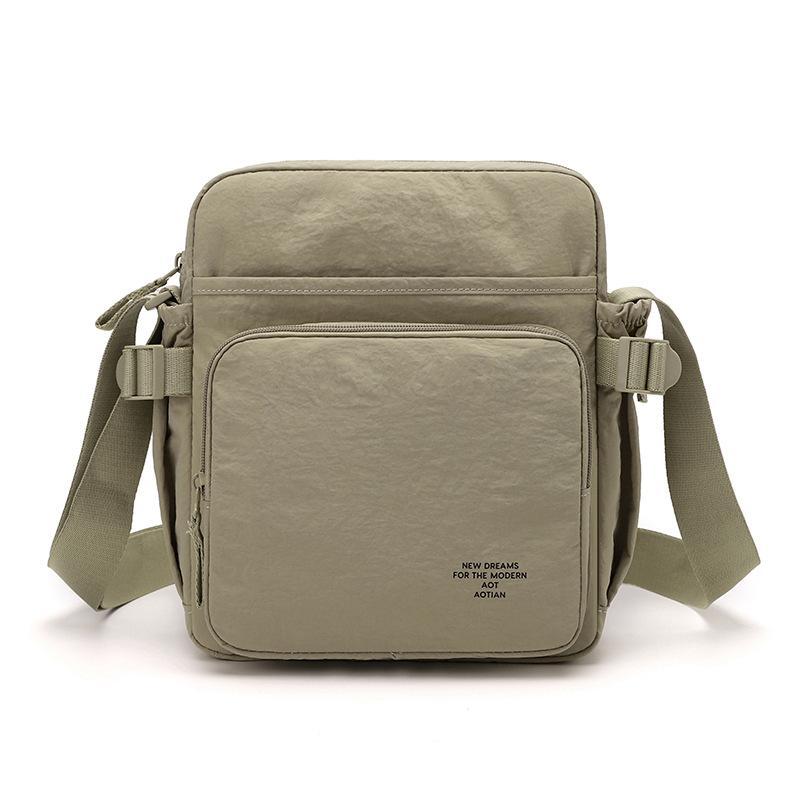 Lehká nylonová crossbody taška pro muže i ženy, neformální taška přes rameno typu messenger se zipovými kapsami
