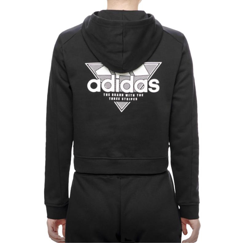Adidas Soft Comfortable Hooded Sports Sweatshirt Women Sweatshirt Black GG6844