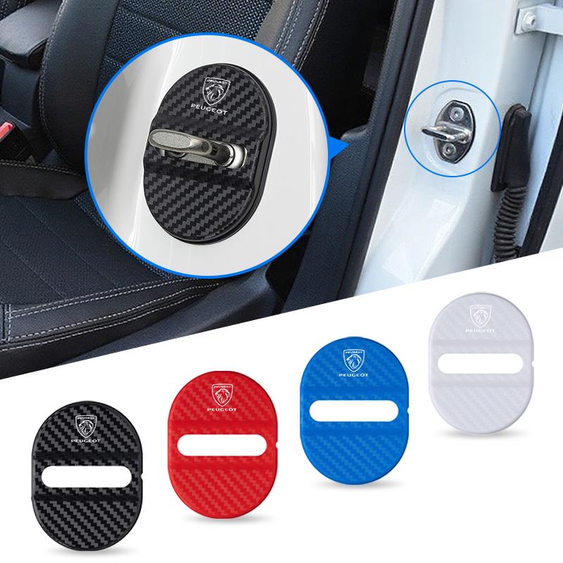4pcs Car Door Lock Protective Cover Cushion Rust Sleeve For Peugeot 207 3008 206 208 308 307 407 508 2008 5008 107 106 Stickers