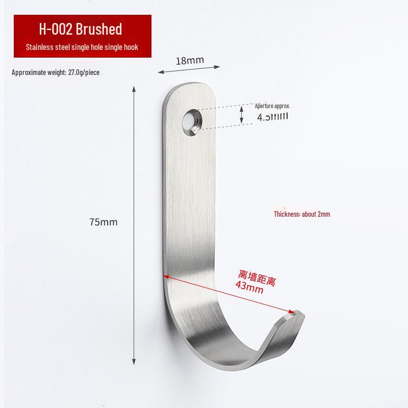 Stainless Steel Mini Single Clothes Hook for Wall
