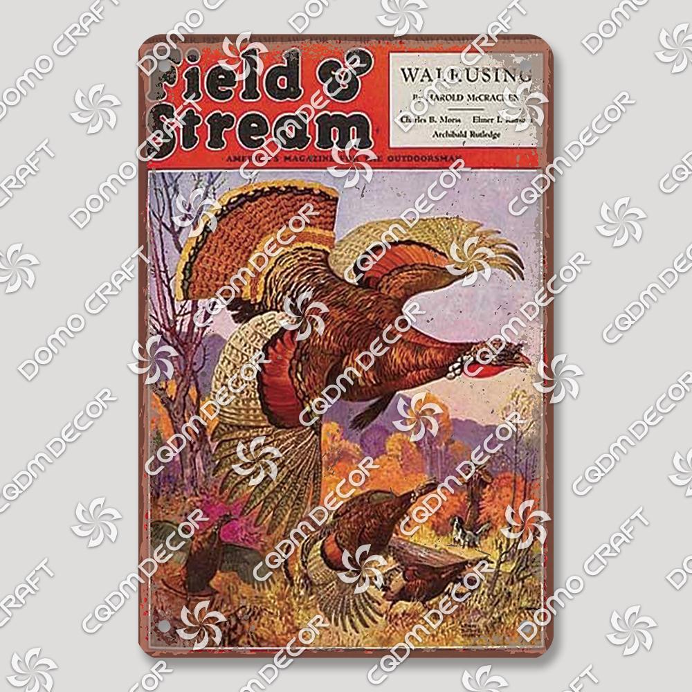 Hunting Metal Tin Signs, Ranger Shotgun Shells Vintage Poster, Retro Duck Elk Bear Metal Plaque, Club Farmhouse Home Wall Decor