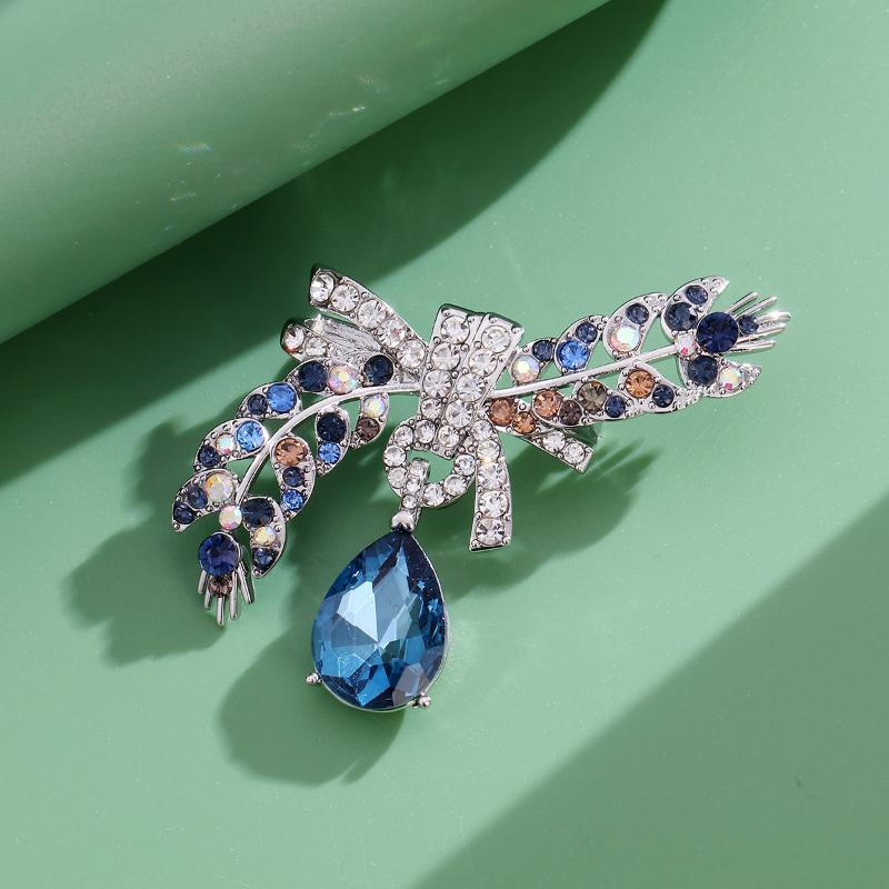 Waterdrop Wheat Brooches For Women Beautiful Flowers Plants Party Office Brooch Clothes Backpack Pins Gifts