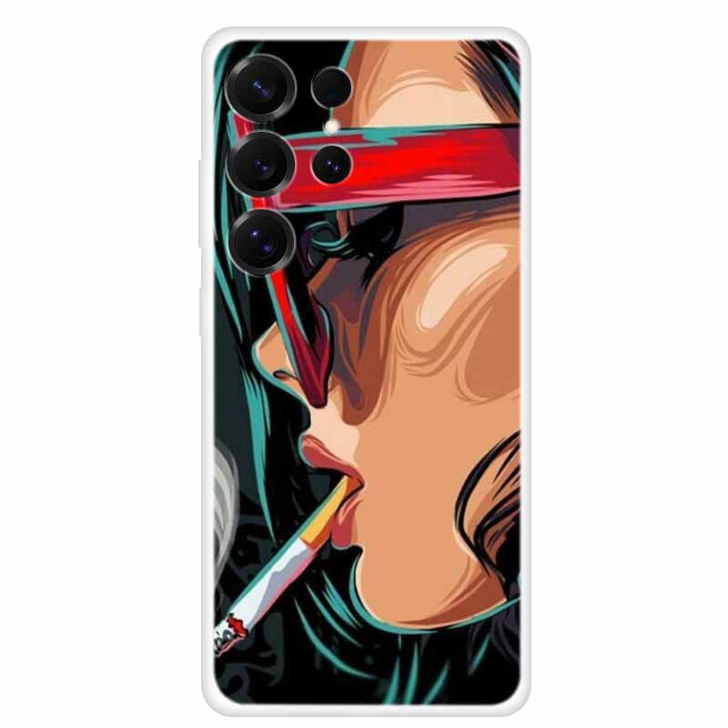Capa For Samsung Galaxy S26 Ultra Phone Case Clear Soft TPU Silicone Cover for S 26 Ultra Transparent Funda Cartoon Painted Para