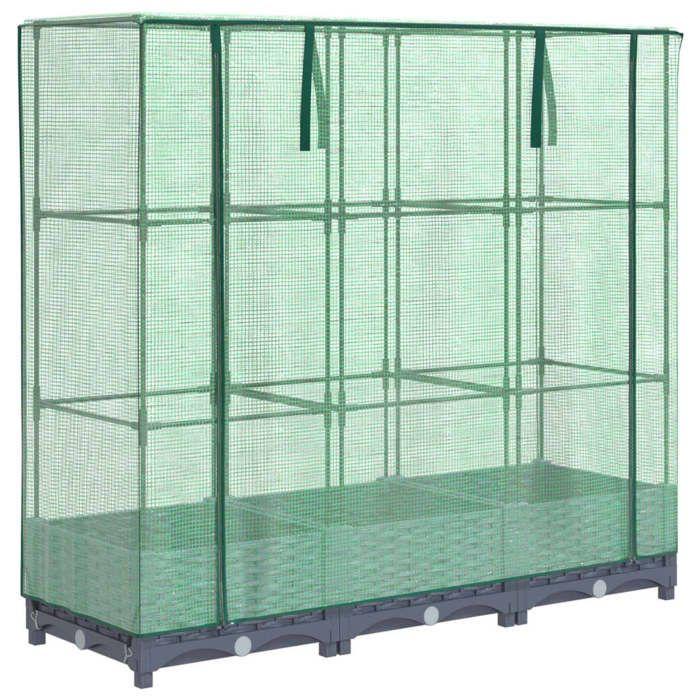 VidaXL Raised Planter with Rattan Look Cover 120x40x123 Cm, Garden Raised Planter, Raised Flower Box, 4015825