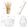 Glass Katakuchi Tea Bowl Matcha Tea Ceremony Tea Transparent Chasen Chasen Chashaku Katakuchi Cylindrical 600ml Set, Utensils, Bowl, Stand,