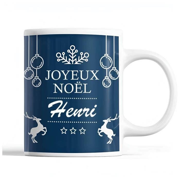 Mug - Noël Henri Bleu - Céramique - Imprimé Recto/Verso - 325 ml
