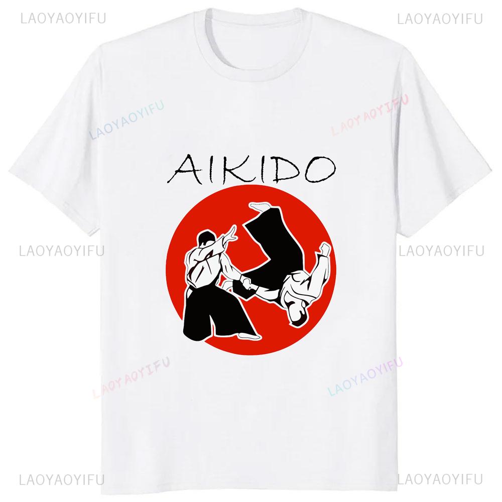 Aikido Japan Wushu Printed Graphic Harajuku Style Unisex Tshirt Take Exercise Fitness Casual Fashion Comfort Hipster GYM T Shirt