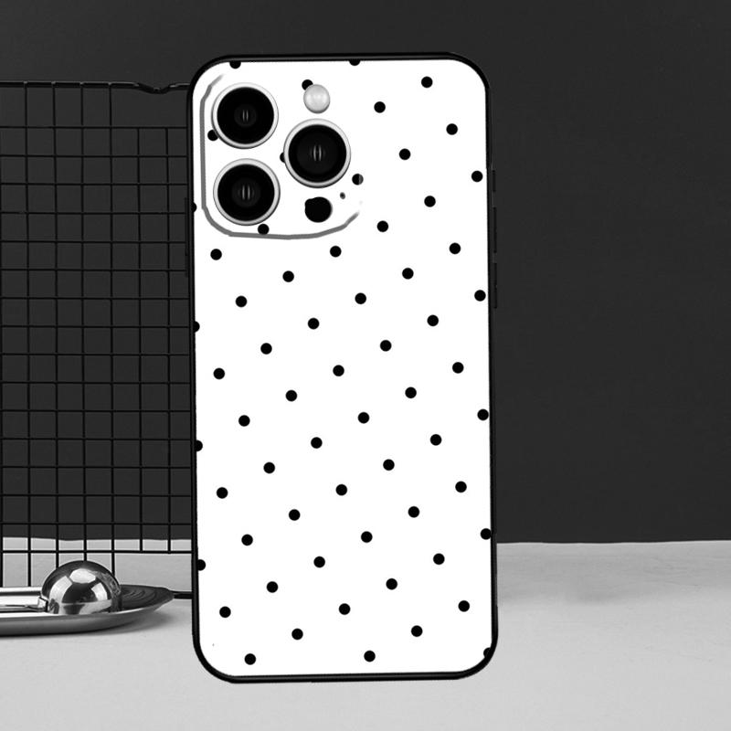 Black And White Polka Dot Protective Cover For iPhone 11 14 12 13 Pro Max Mini X XR XS Max 7 8 Plus SE 2020 Phone Case