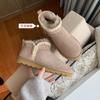 thick-soled bread warm cotton shoes with fleece and fur integrated snow boots women's winter models