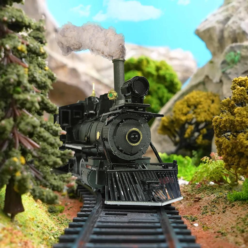Piececool 3D Puzzle, Metal, MG-Type Steam Locomotive, Assembly Required, No Glue Required, 3-Star Difficulty, Intermediate/Adult, Collectible