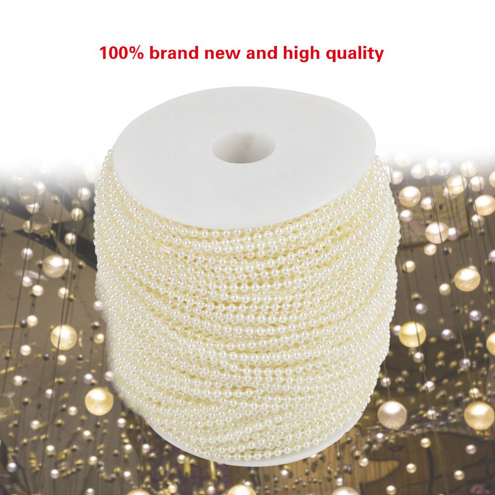 100m roll Imitation Pearl Wire Beads Garland String DIY Wedding Decoration 2.5mm