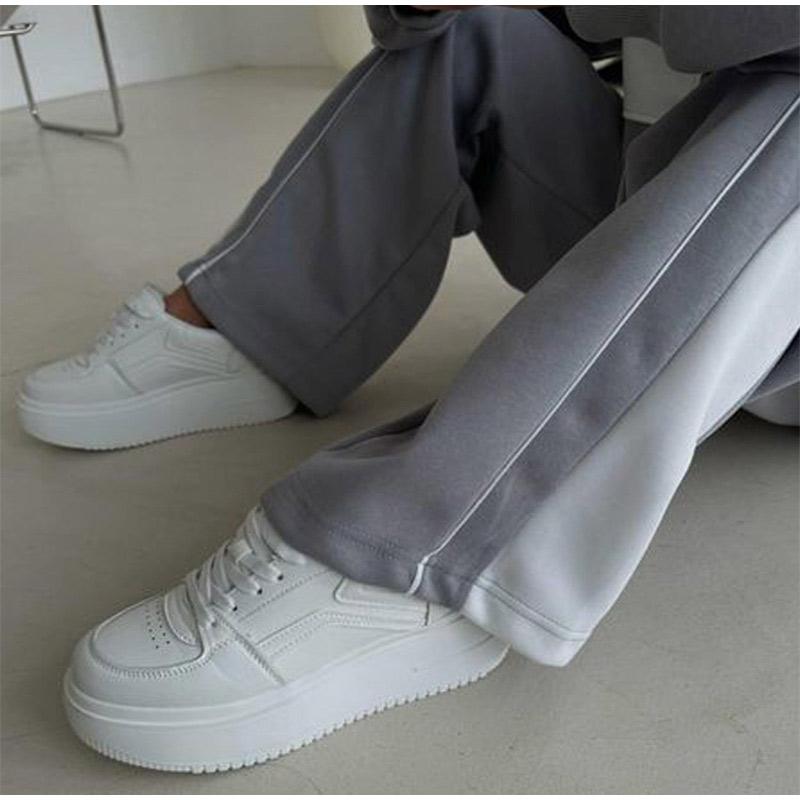 Loose Tracksuit Women Trouser Suits Loose Contrast Zipper Sweat Jacket Stripe Sweatpants Female 2 Piece Set  Autumn Lady Outwear