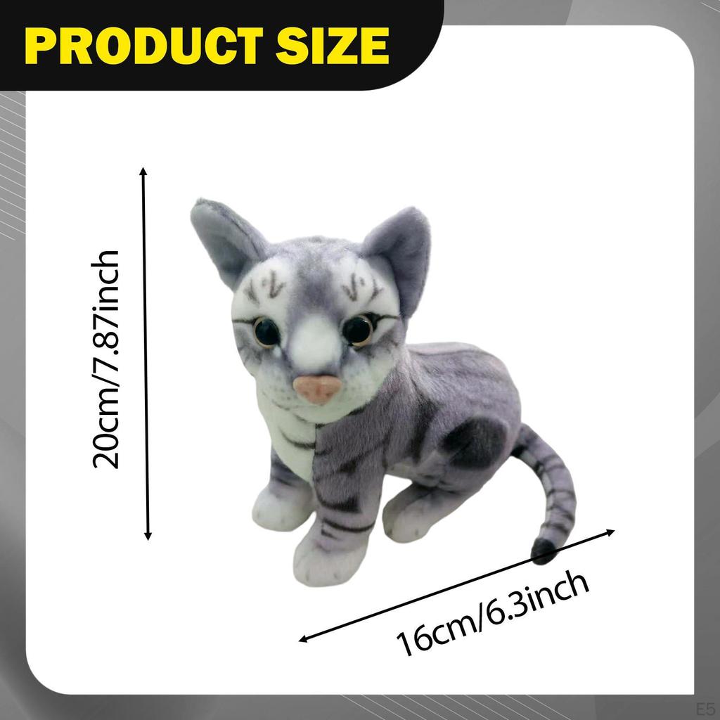 Cat Toy Doll Cartoon Home Decoration Realistic Stuffed Animal Long Tails for Family Boys Girls