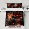 3pcs Black Rose Fire Bedding Sets 3D Printed Floral Pattern Duvet Cover Sets With Pillowcases No Filling