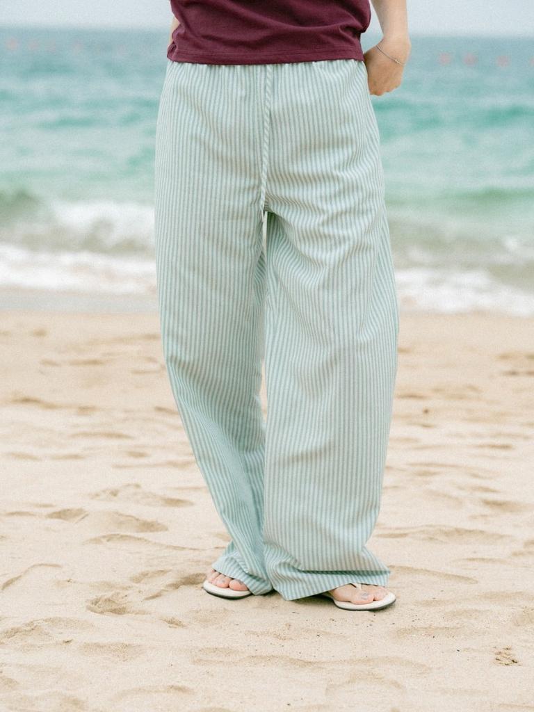 HAVE HAD Easy Stripe Elastic Pants (Stripe Olive)