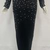 Cross-Border Bandage Dress: Sexy Deep V Beaded Rhinestone Evening Gown for Women