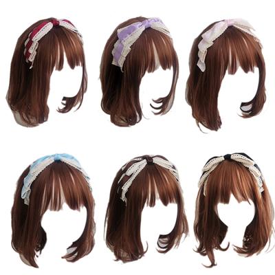 Meerkleurige Lolita Kant Haarband Zoete Grote Strik Hoofdband Handgemaakte Haaraccessoires Cadeau voor Vriendin Dochter