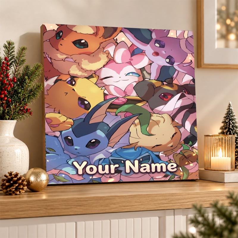 Eevee Evolutions Custom Name Diamond Painting Personalized 5D Full Drill DIY Diamond Art Home Decor