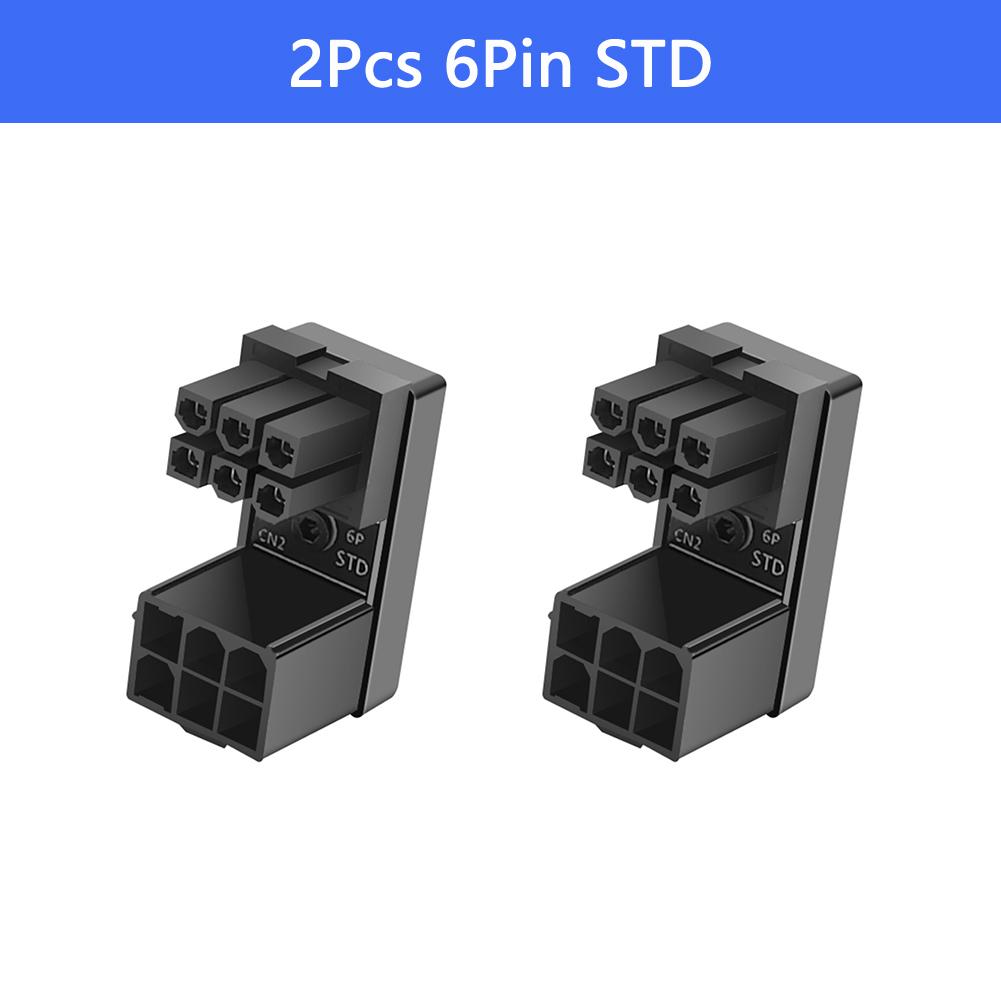 ATX 8Pin 6Pin Female to 8Pin 6Pin Male 180 Degree Angled Power Adapter for Desktop Graphics Video Card GPU