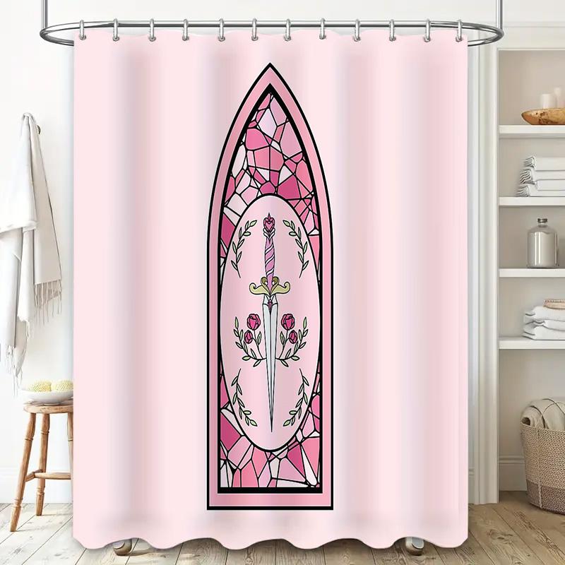 Gothic Rose Shower Curtain Dark Academia Floral Decor Vintage Aesthetic Bathroom Set Home Decor Wall Hanging Tapestry Room Divid