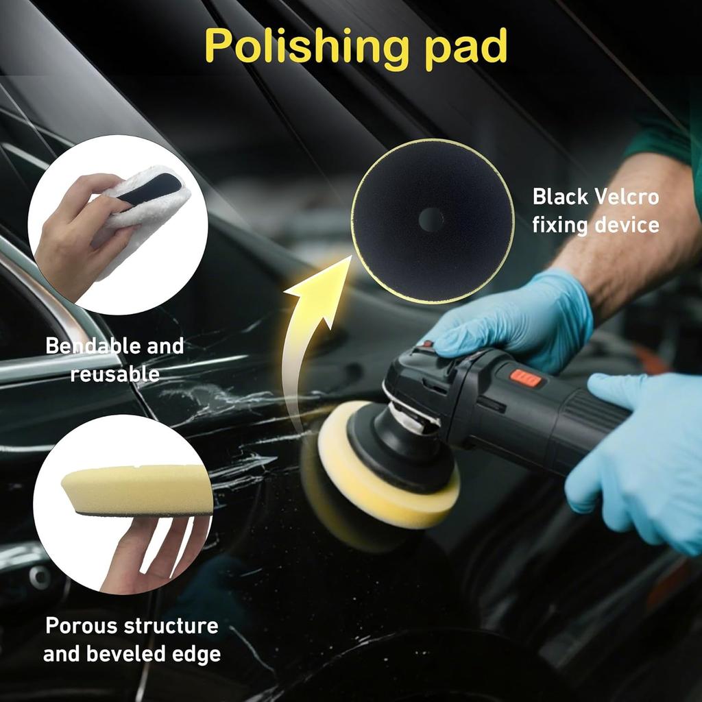 5 Pack 6 Inch Polishing Pads Heavy Duty Orbital Polishing Pads For Painted Surfaces Hook And Loop Foam Buffer Pad Set, Fits 5.5" Backing Plate