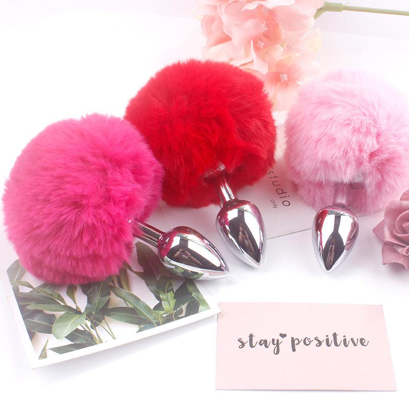 Bunny Tail Fur Ball Anal Plug - Unisex Adult Toy for Pleasure