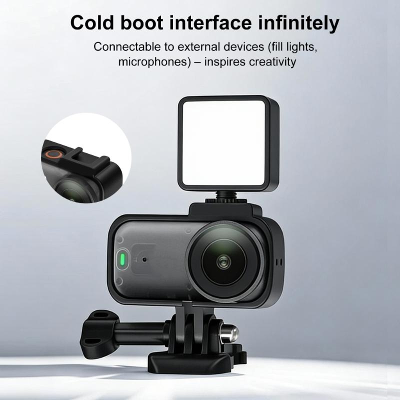 Protective Frame Bracket for Action Camera Featuring AntiDrop Design Cold Shoe Mount and Quick Setup Functionality