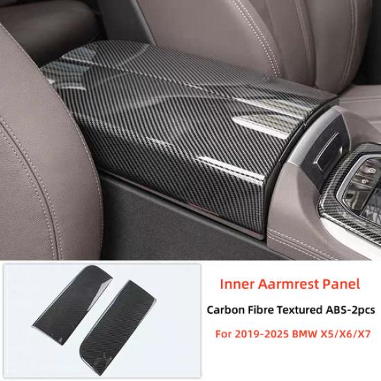 For -2025 BMW X5 G05 X6 G06 X7 G07 Carbon Fibre Armrest Storage Lid Cover