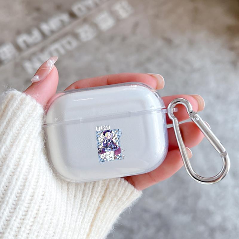 Genshin Impact Cartoon Anime Xiao With Hook Case For AirPods 2 3 1 Cases For Apple AirPods Pro 2 Coque Transparent Soft Cover