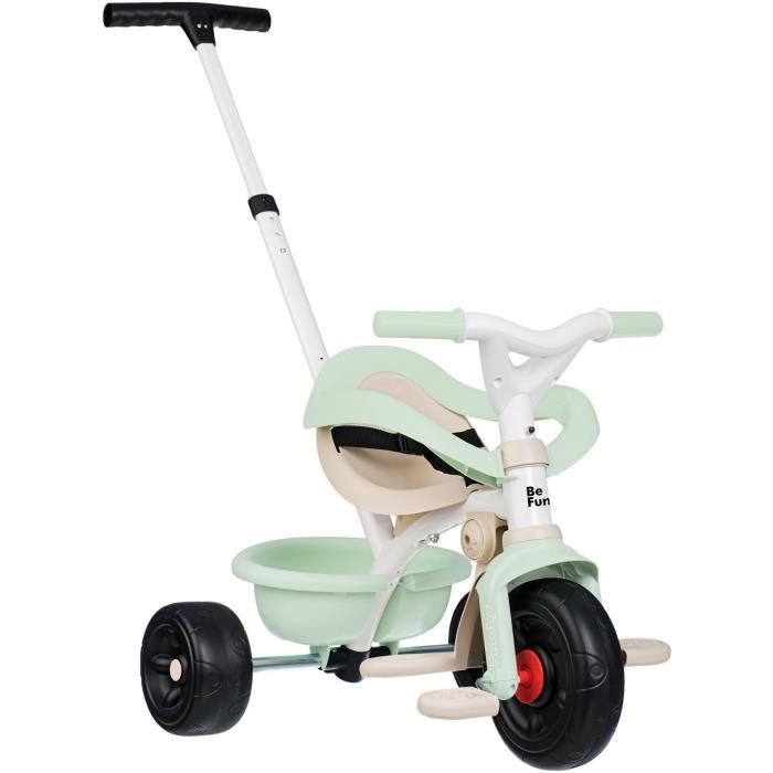 SMOBY - Tricycle Be Fun Confort - Evolutif 3 En 1 - Poignée Parentale Réglable Sur 3 Hauteurs - Siège Réglable - Dès 10 Mois