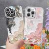 Oil painting clouds for iPhone Apple 16Promax/15/14/13/12/11/8/7 feather yarn mobile phone case x
