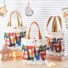 Cute Cartoon Canvas Tote - Mom & Child Style, Portable Kindergarten Bag, Multifunctional Storage, Customizable with Logo