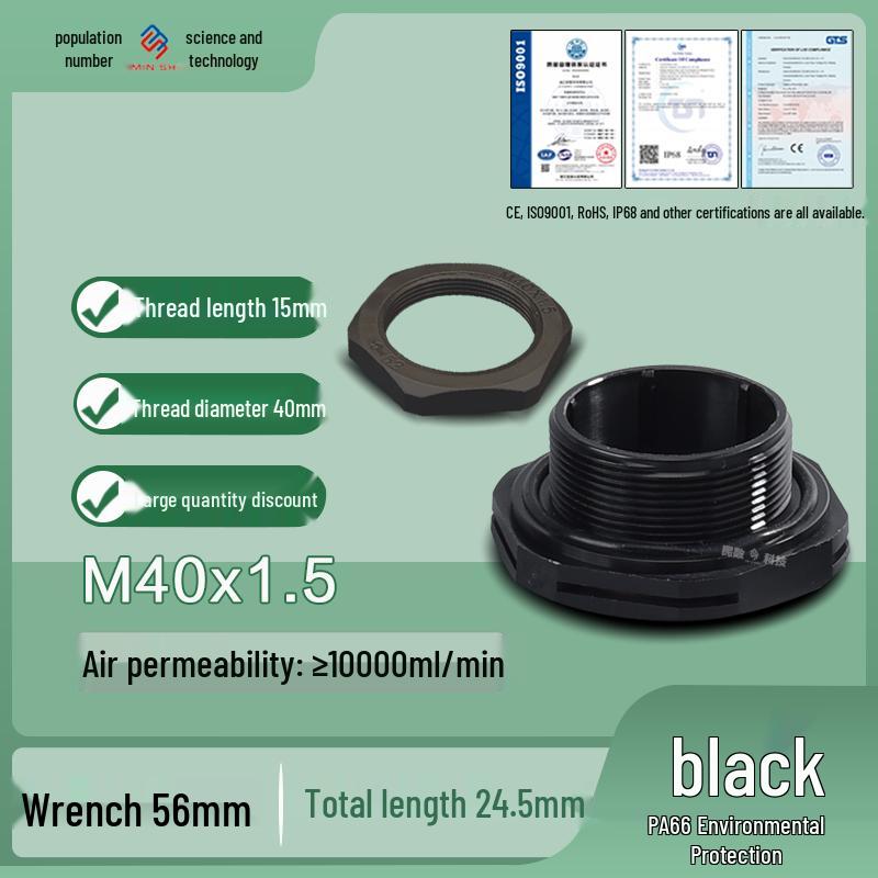 M12 Waterproof Breathable Nylon Automatic Vent and Pressure Relief Valve for Fermentation