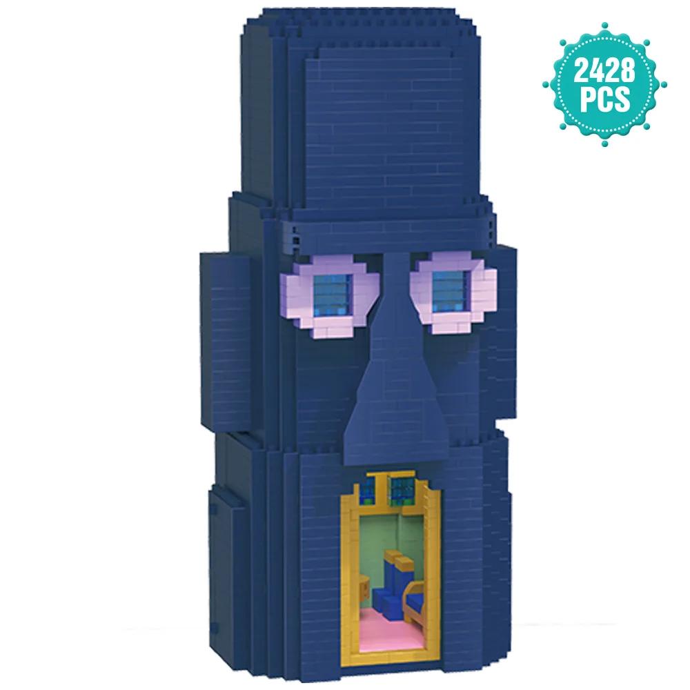 Non-Toxic Spongebob Cartoon Krusty Krab Restaurant Building Blocks Creative Canteen Scenes Model Bricks Desktop Ornaments Toy For Kid Gift