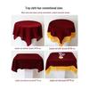 Dark Red Velvet Ceremony Tray - Small, Square, Thickened with Gold Trim for Awarding & Ribbon Cutting