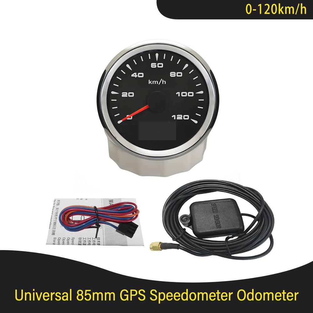85mm Boat Car 0-120KM/H 0-200KM/H GPS Speedometer with 8 Colors Backlight Waterproof Speedometer 9~32V Trip\COG\ODO