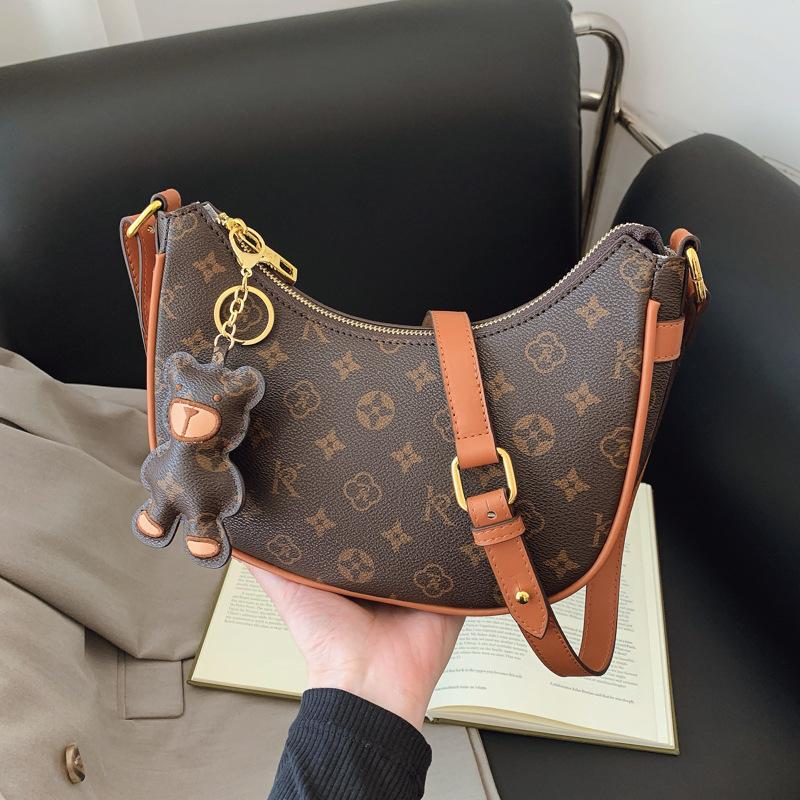 Premium Bag Women's Fashion Printed Moon Bag Retro Chain Bag Versatile Single Shoulder Oblique Span Bag Women