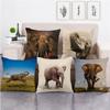Cute Elephant - African Wildlife Digital Printing Short Plush Pillow Covers For Car Sofa Office Cushion Cover Home Goods
