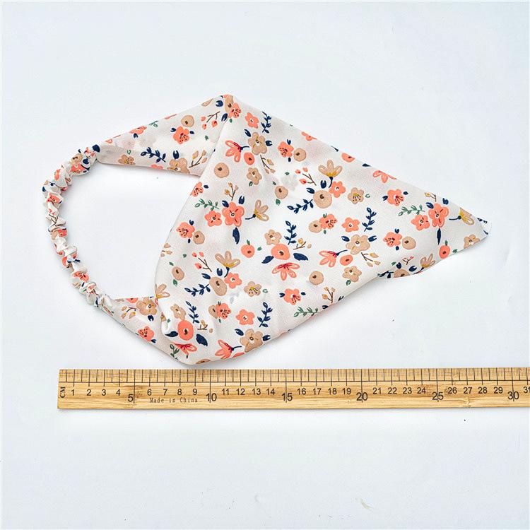 New Style Floral Countryside-style Headscarf Hairband Women's Stretchable Elastic Triangular Scarf Versatile Headband