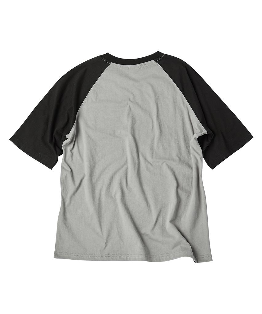 TRAVEL Project Raglan Short Sleeve Tee Gray