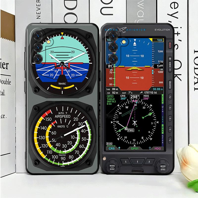 Aircraft Instrument Cockpit Radar Soft Phone Case for Samsung A17 A37 A57 A16 A26 A36 A56 A15 A25 A35 A55 A14 A24 A34 A54 A13 A2