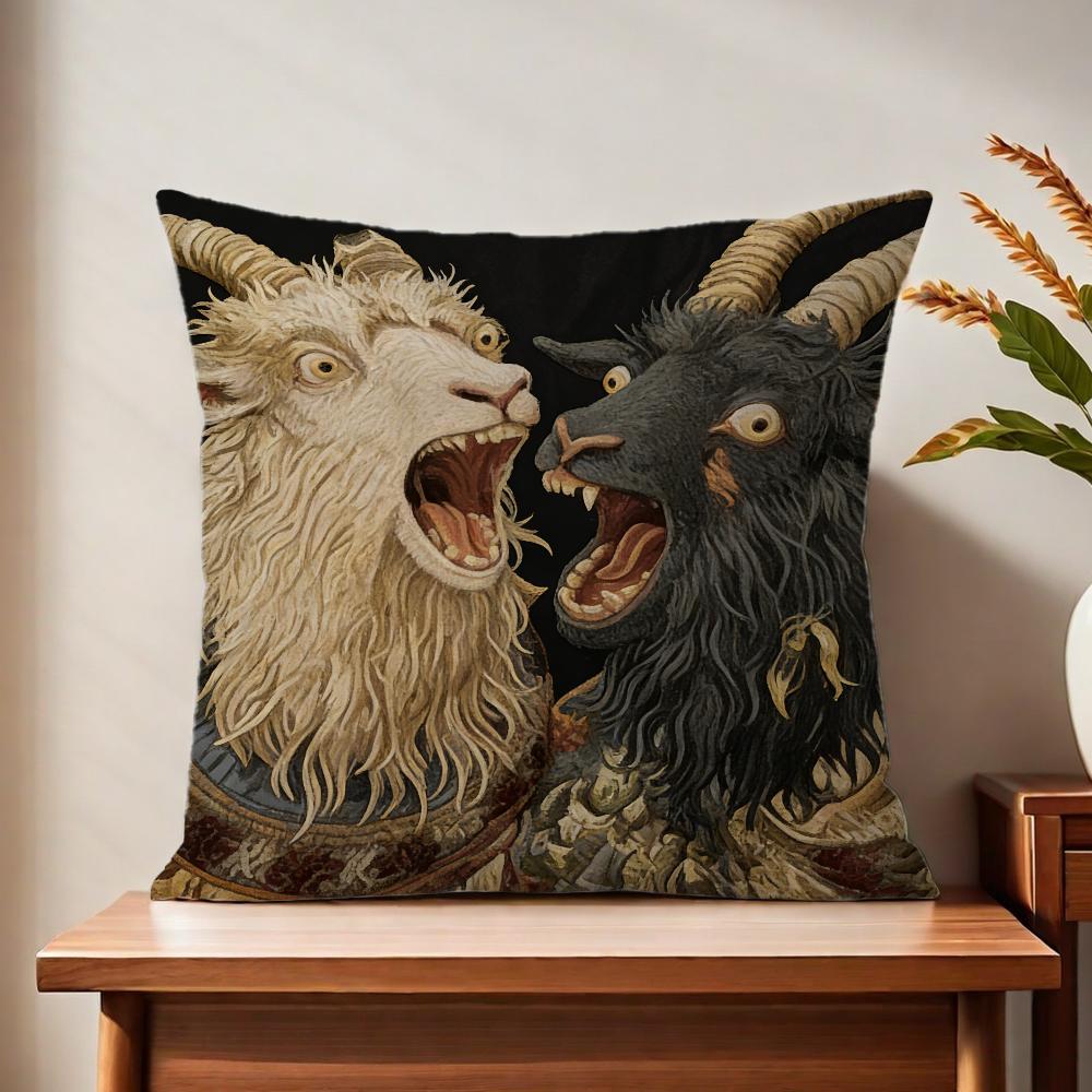

Spooky Goat Face 2D cute cushion cover For Pillow Printing Sofa Decoration Home Car Room Coffee Shop Office Nordic Simplicity 30x30 cm