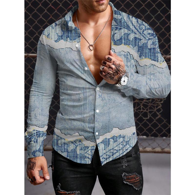 Long Sleeved Ethnic Style Shirt Men's Autumn Oversized Shirt With Lapel Button Long Sleeved Shirt Men's Outdoor Casual Shirts