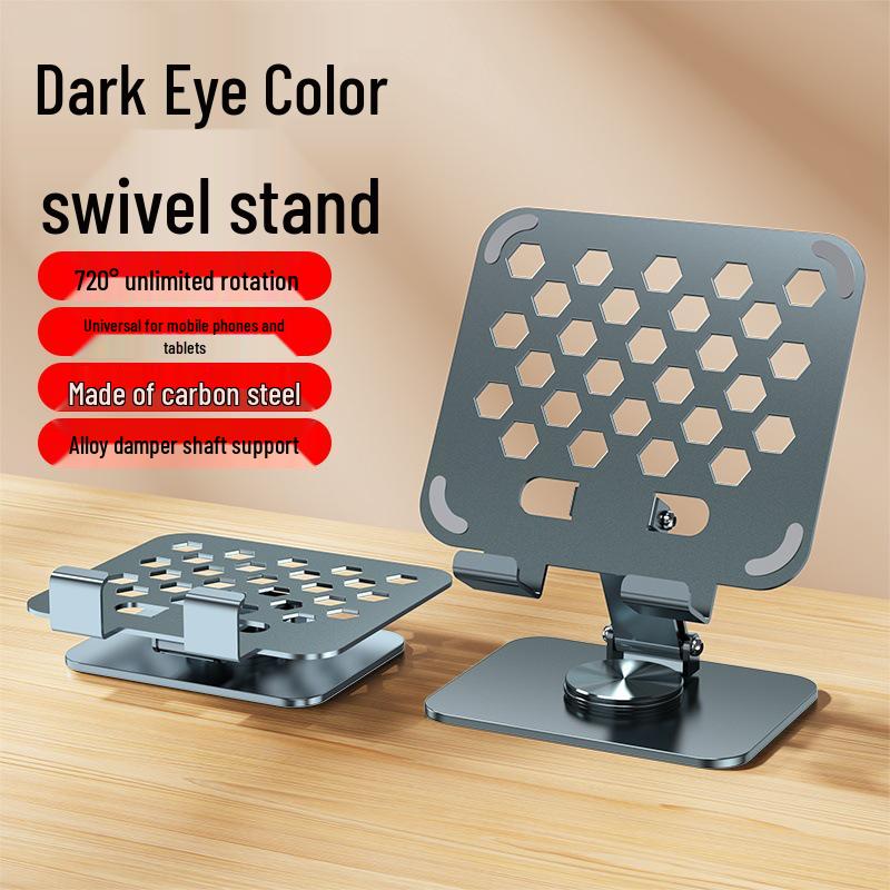Universal 360° Rotating All-Metal Tablet Stand for Desktop Lifting, Folding, and Live Broadcasting