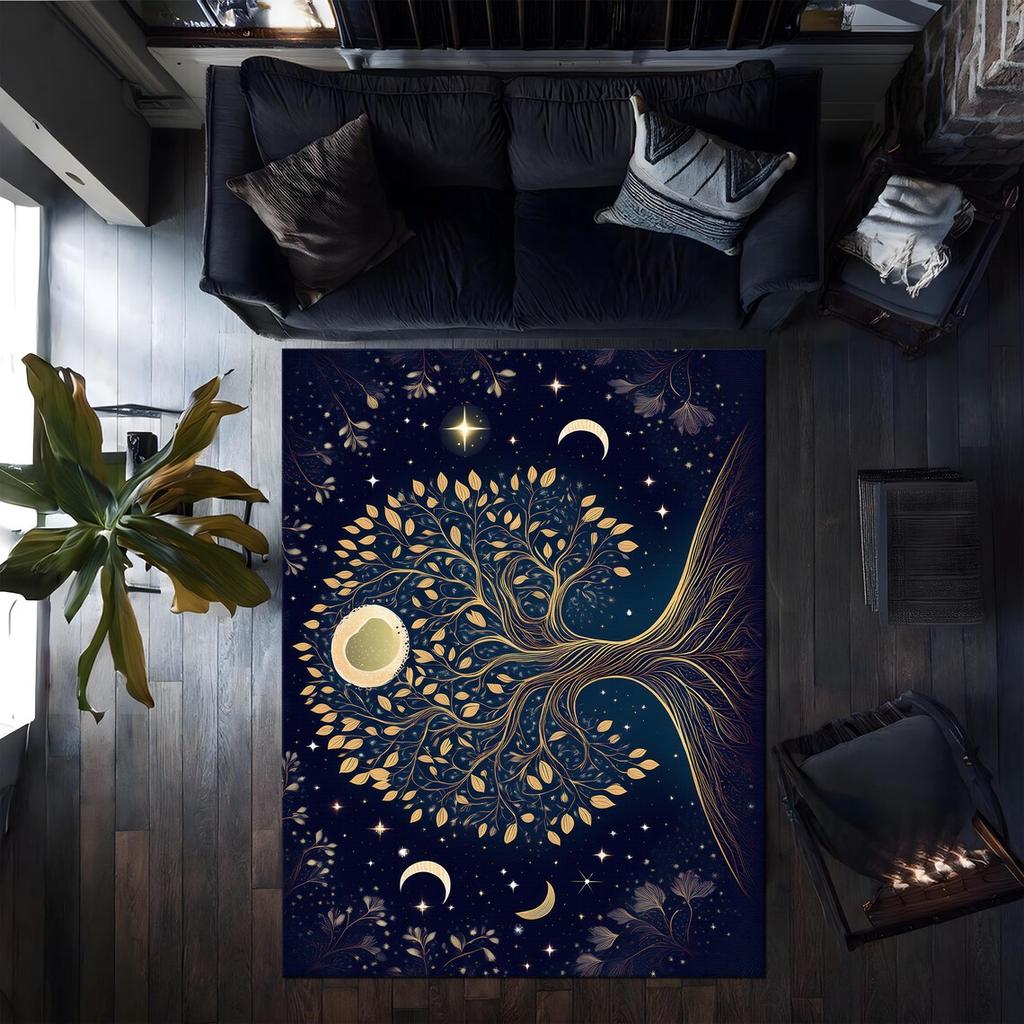 Tree of Life Print Area Rugs Non-Slip Carpets for Home Living Room Kitchen Bedroom Rug Machine Washable Floor Mat