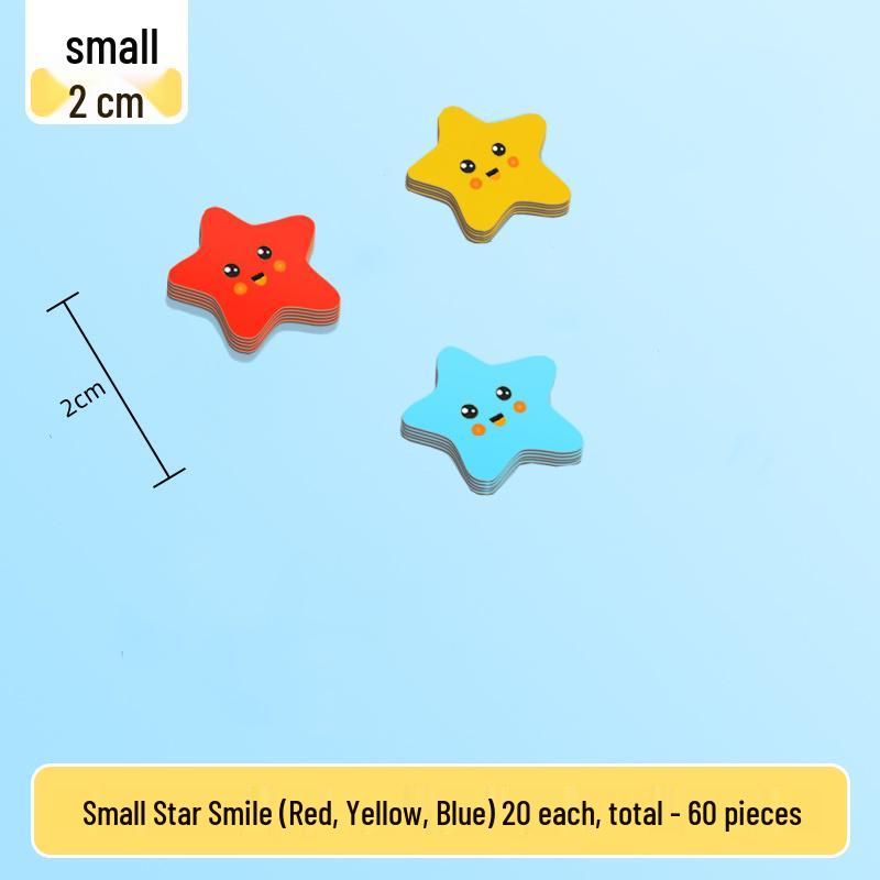 Magnetic Blackboard Stickers: Kids' Reward Magnets with Cartoon Stars, Flowers, and Smileys for Home & Classroom Whiteboards