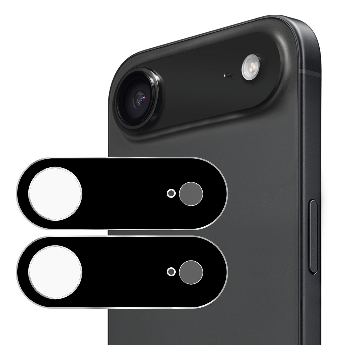 

For iPhone 17 Air 2Pcs Camera Lens Protector ENKAY Hat-Prince Integrated Tempered Glass Lens Film Black
