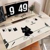 Mouse Pad Black Cat Large Keyboard Gaming White Desk Mat with Stitched Edge Rubber Antislip Coumputer Mat Carpet Mousepads