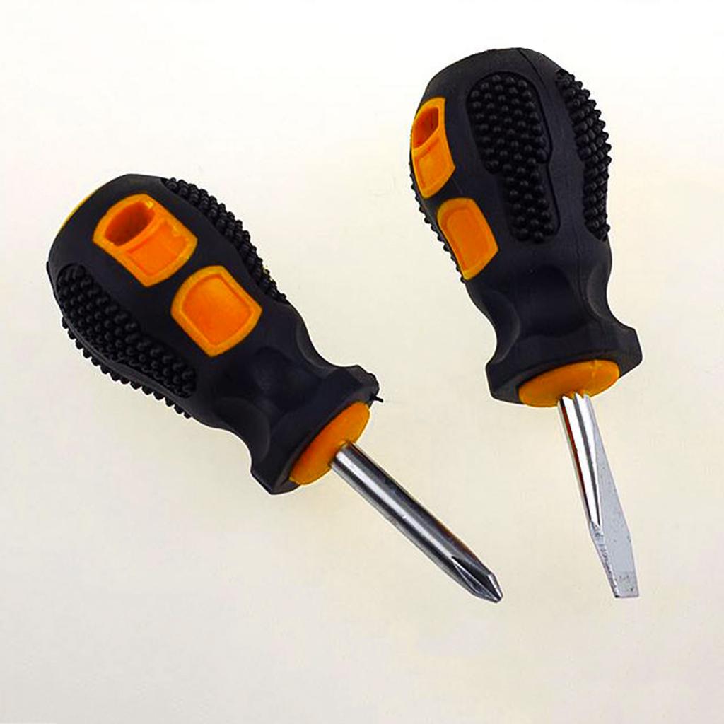 2Pcs Mini Stubby Screwdriver Mini Sewing Machine Screwdriver for DIY Repairing Pocket Screwdriver Small Screwdriver Set